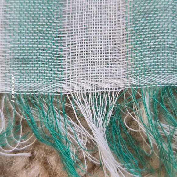 NWT J. Crew Green Gingham Cotton Lightweight Scarf - Picture 6 of 10